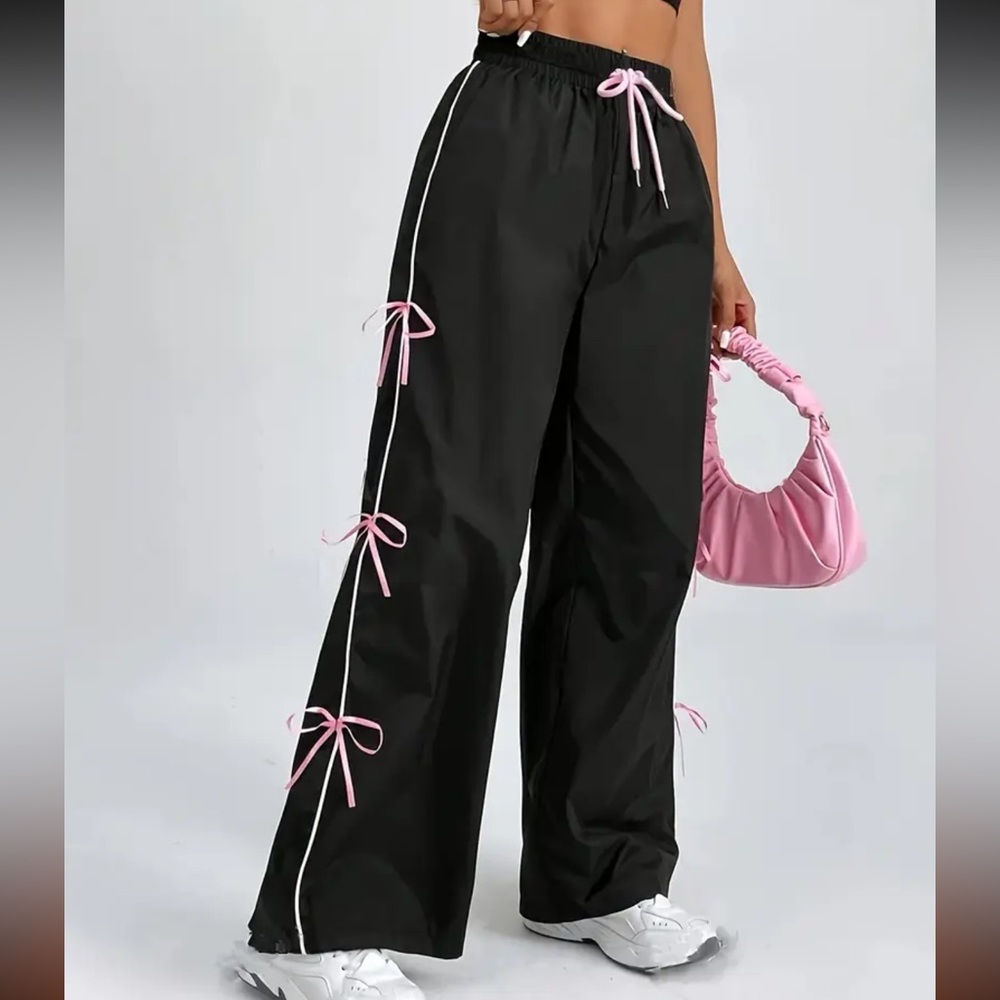 Black Pants with Pink Accents